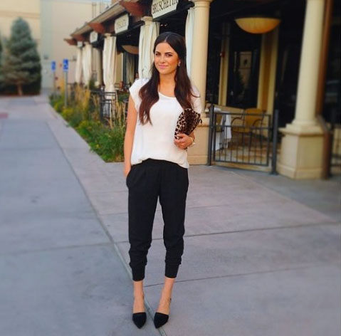 White Top & Black Joggers